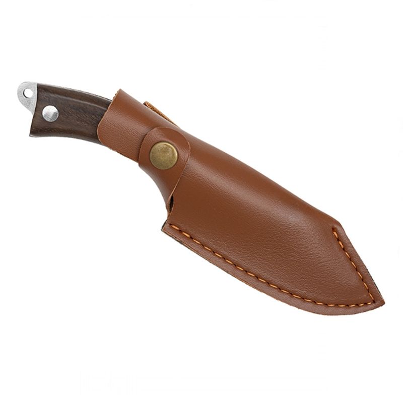 Sport si Outdoor - Camping - Cutite, bricege si accesorii - Cutite si bricege - Cutit de vanatoare, 18 cm, lemn, maro, teaca inclusa - Infinity.ro