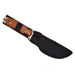 Sport si Outdoor - Camping - Cutite, bricege si accesorii - Cutite si bricege - Cutit de vanatoare zimtat, 32 cm, lemn, maro, teaca inclusa - Infinity.ro