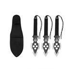 Sport si Outdoor - Camping - Cutite, bricege si accesorii - Cutite si bricege - Set trei cutite de aruncare, Full Tang, 22.5 cm, otel inoxidabil, teaca inclusa - Infinity.ro