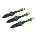 Sport si Outdoor - Camping - Cutite, bricege si accesorii - Cutite si bricege - Set trei cutite de aruncare, verde, 16.5 cm, teaca inclusa - Infinity.ro