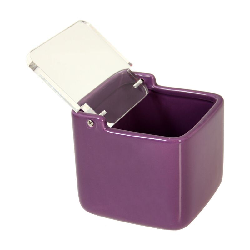 Casa si Gradina - Bucatarie si vesela - Organizare si depozitare bucatarie - Cutii alimentare - Solnita cu capac Alexandra House Living Violet Ceramica 11 x 11 x 11 cm - Infinity.ro