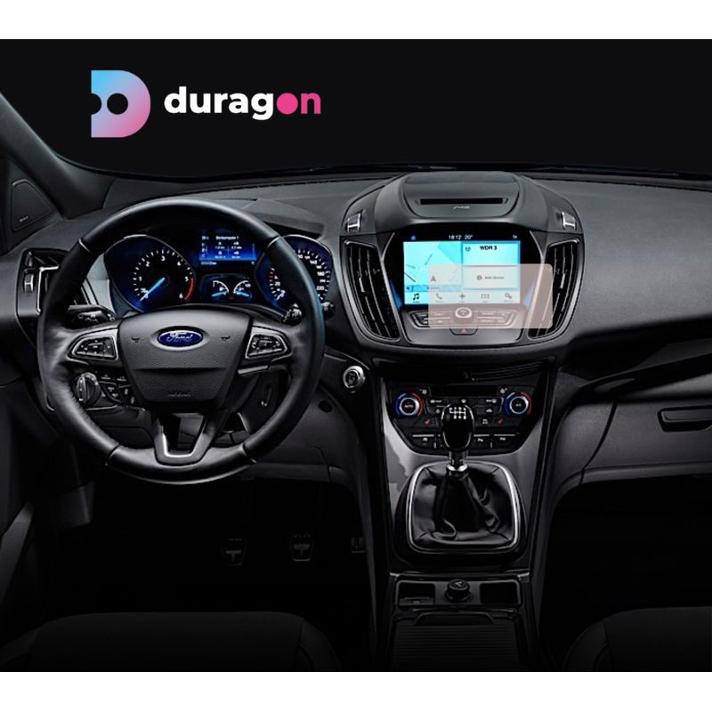 Auto si Moto - Piese auto si accesorii - Interior auto - Bord si accesorii - Folie protectie display, Duragon, Ford Kuga 2016-2019, silicon transparent, kit instalare - Infinity.ro