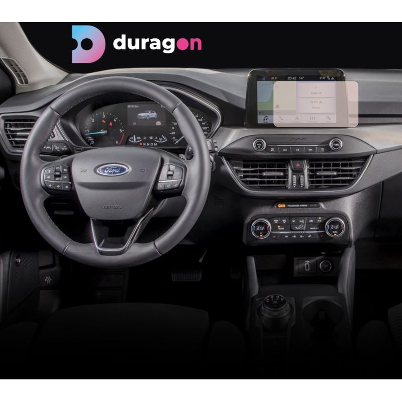 Auto si Moto - Piese auto si accesorii - Interior auto - Bord si accesorii - Folie protectie display, Duragon, Ford Focus 2018-2021, silicon transparent, kit instalare - Infinity.ro