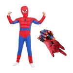 Jucarii, Copii si Bebe - Jucarii si jocuri - Jucarii de rol - Masti si costume copii - Set costum muschi si manusa lansator cu 7 ventuze din burete Ultimate SpiderMan, 5-7 ani - Infinity.ro