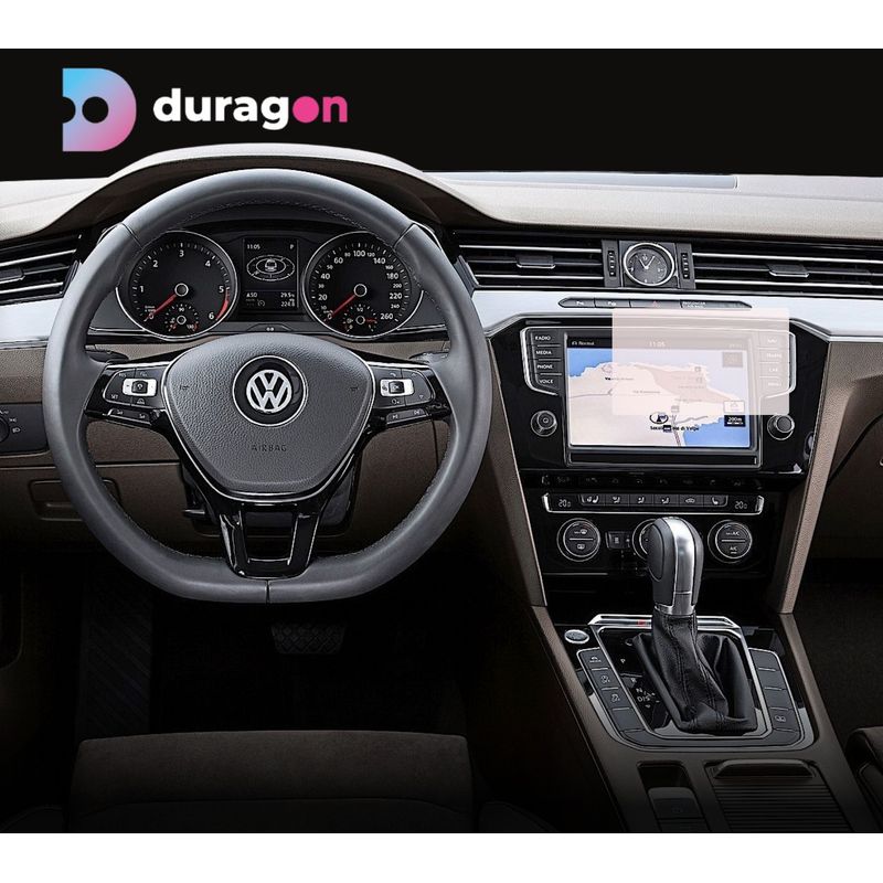Auto si Moto - Piese auto si accesorii - Interior auto - Bord si accesorii - Folie protectie Volkswagen Passat 2014-2019, 15 inch, Duragon, silicon transparent, kit instalare - Infinity.ro