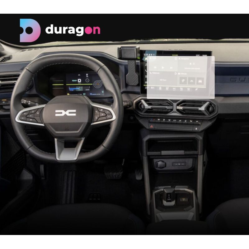 Auto si Moto - Piese auto si accesorii - Interior auto - Bord si accesorii - Folie protectie display, Duragon, Dacia Duster 2024+, silicon transparent, kit instalare - Infinity.ro