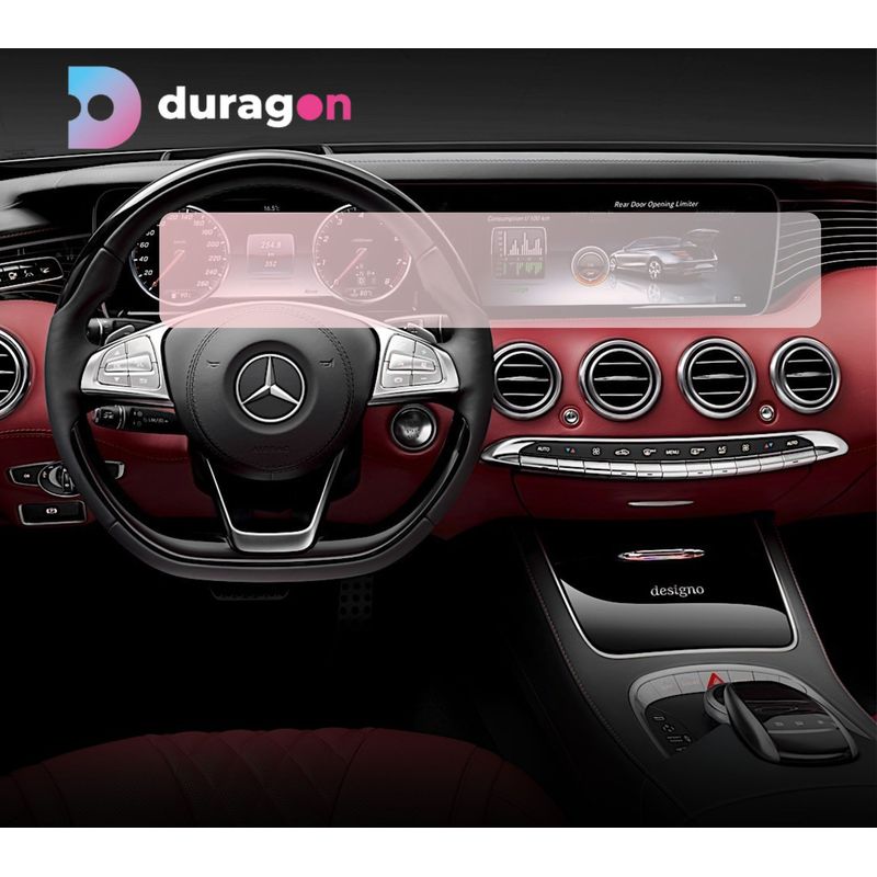 Auto si Moto - Piese auto si accesorii - Interior auto - Bord si accesorii - Folie protectie Mercedes Benz S-Class Cabriolet (A217) 2016-2017, Duragon, protectie display, silicon mat, kit instalare - Infinity.ro