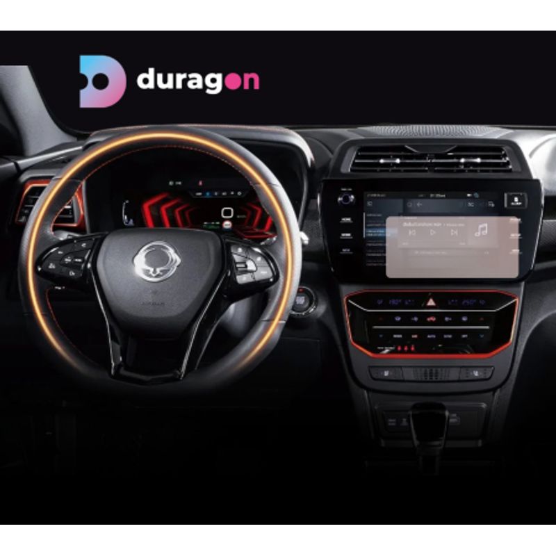 Auto si Moto - Piese auto si accesorii - Interior auto - Bord si accesorii - Folie protectie display, Duragon, Ssangyong Tivoli 2019+, silicon Mat, anti-amprenta, Kit instalare - Infinity.ro