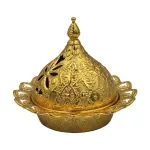 Casa si Gradina - Bucatarie si vesela - Ustensile bucatarie - Tavi servire - Tavita rotund, traditional stil turcesc cu capac din zamac, Ø10.5xh9 cm, EHA - Argintiu - Infinity.ro