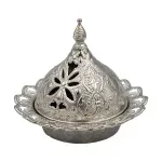 Casa si Gradina - Bucatarie si vesela - Ustensile bucatarie - Tavi servire - Tavita rotund, traditional stil turcesc cu capac din zamac, Ø10.5xh9 cm, EHA - Auriu - Infinity.ro