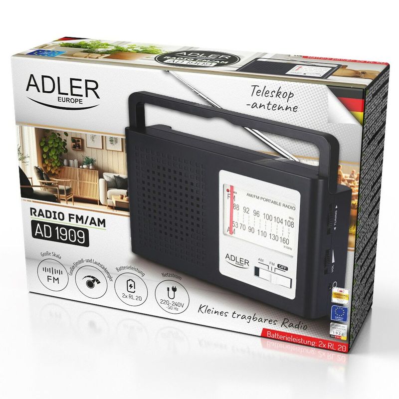 TV, Audio-Video si Foto - Portabile audio - Radio - Radio AM/FM clasic Adler AD1909 - Infinity.ro