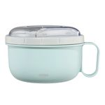 Casa si Gradina - Bucatarie si vesela - Organizare si depozitare bucatarie - Cutii alimentare - Cutie rotunda pranz Xavax To Go cu tacam, microunde, 1100ml, albastru/gri - Infinity.ro