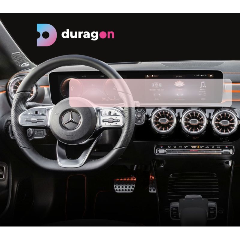 Auto si Moto - Piese auto si accesorii - Interior auto - Bord si accesorii - Folie protectie Mercedes Benz CLA Coupe (C118) 2019-2023, Duragon, protectie display, silicon mat, kit instalare - Infinity.ro