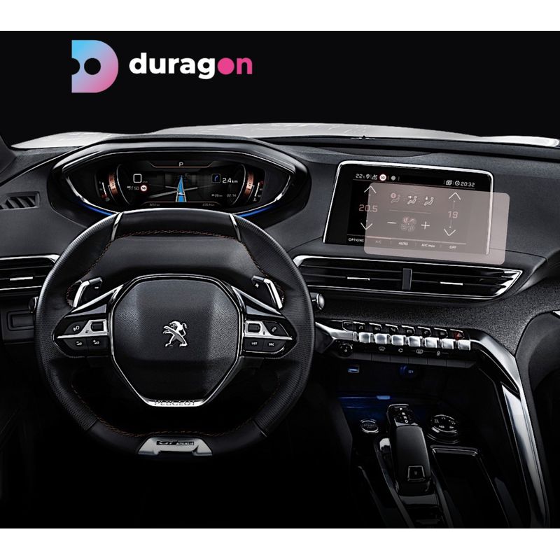 Auto si Moto - Piese auto si accesorii - Interior auto - Bord si accesorii - Folie protectie display, Duragon, Peugeot 3008 2016-2020, silicon Mat, anti-amprenta, Kit instalare - Infinity.ro