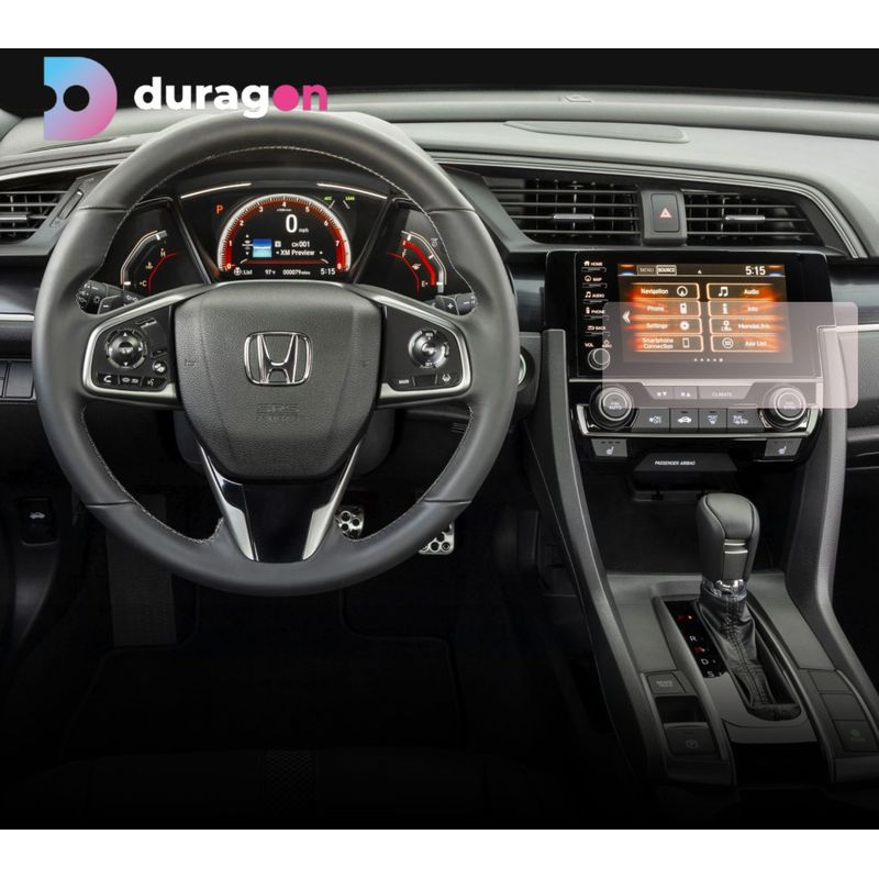 Auto si Moto - Piese auto si accesorii - Interior auto - Bord si accesorii - Folie protectie display, Duragon, Honda Civic Hatchback 2019-2021, silicon Mat, anti-amprenta, Kit instalare - Infinity.ro
