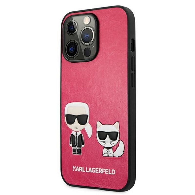 Laptop, Telefoane si Tablete - Telefoane mobile si accesorii - Accesorii Telefoane - Huse telefoane - Husa Karl Lagerfeld pentru Iphone 13 Pro Max 6.7" Klhcp13xpcuskcp Fushia Greu Iconic Karl & Choupette - Infinity.ro