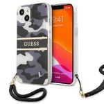 Laptop, Telefoane si Tablete - Telefoane mobile si accesorii - Accesorii Telefoane - Huse telefoane - Husa Guess pentru Iphone 13 Pro Max 6.7" Guhcp13xkcabbk Negru Greu Camo Strap Collection - Infinity.ro