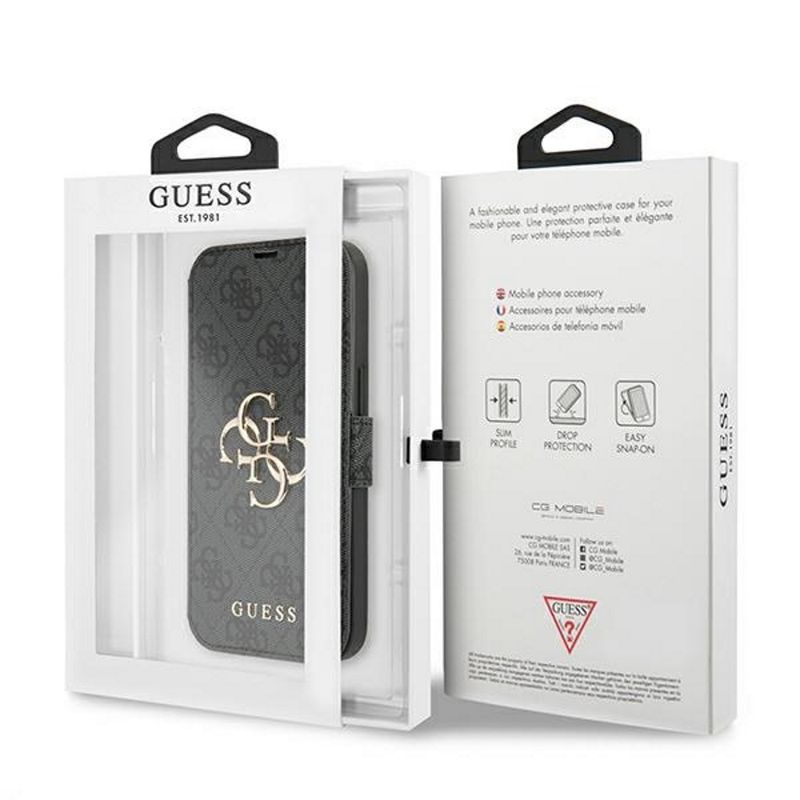 Laptop, Telefoane si Tablete - Telefoane mobile si accesorii - Accesorii Telefoane - Huse telefoane - Husa Guess pentru Iphone 13 Pro/13 6.1" Gubkp13l4gmggr Gri Carte 4g Big Metal Logo - Infinity.ro