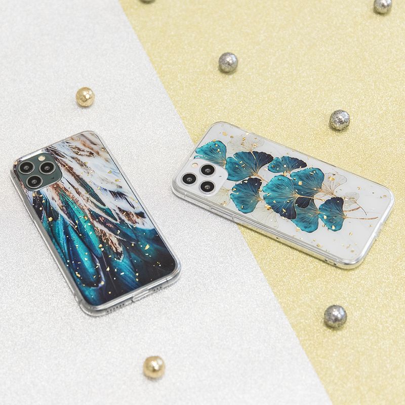 Laptop, Telefoane si Tablete - Telefoane mobile si accesorii - Accesorii Telefoane - Huse telefoane - Husa Gold Glam pentru Iphone 7/8/se 2020/se 2022 Pene - Infinity.ro