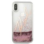 Laptop, Telefoane si Tablete - Telefoane mobile si accesorii - Accesorii Telefoane - Huse telefoane - Husa Karl Lagerfeld pentru Iphone X/xs Klhcpxtrksrg Aur Roz Greu Glitter Signature - Infinity.ro