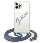 Laptop, Telefoane si Tablete - Telefoane mobile si accesorii - Accesorii Telefoane - Huse telefoane - Husa Guess pentru Iphone 12/12 Pro 6.1" Guhcp12mcrtvsbl Albastru Greu Script Vintage - Infinity.ro