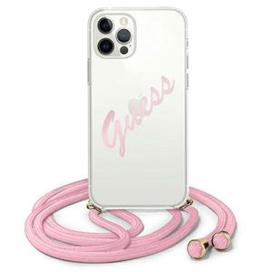 Husa Guess pentru Iphone 12/12 Pro 6 "1" Guhcp12mcrtvspi Husa Tare Roz Script Vintage