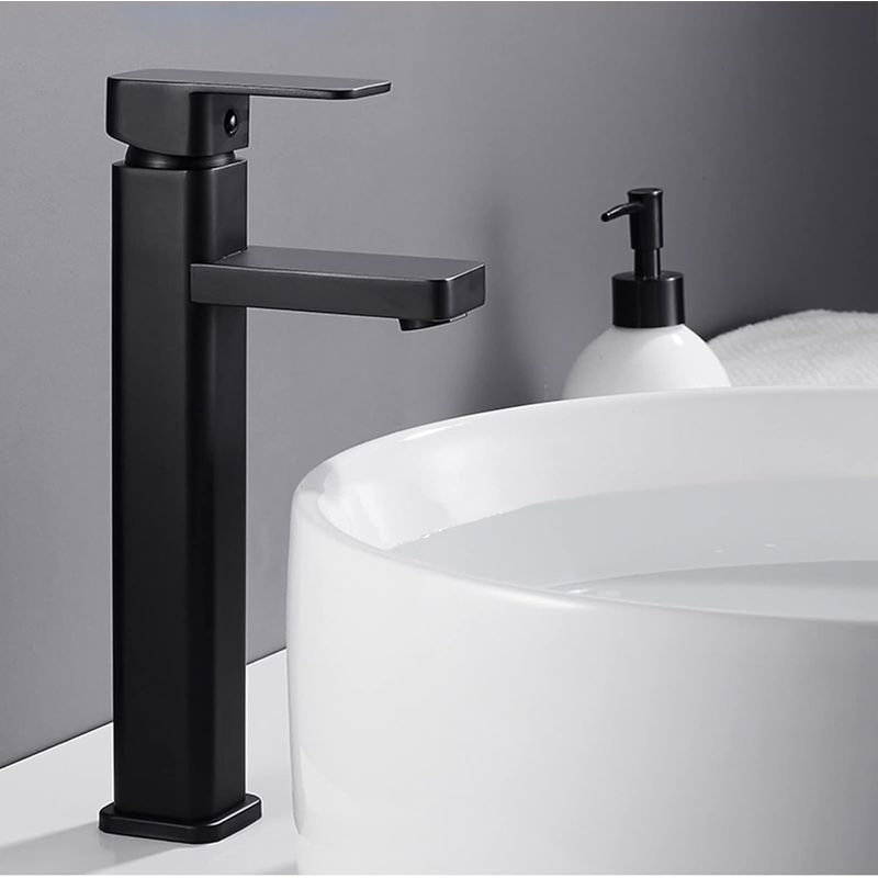 Casa si Gradina - Sanitare - Lavoar baie si accesorii - Baterii sanitare - Baterie lavoar baie, tratament anticalcar, fara stropire, cartus ceramic, negru mat - Infinity.ro