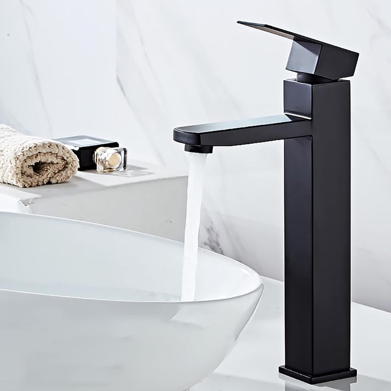 Casa si Gradina - Sanitare - Lavoar baie si accesorii - Baterii sanitare - Baterie lavoar baie, tratament anticalcar, fara stropire, cartus ceramic, negru mat - Infinity.ro