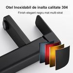 Casa si Gradina - Sanitare - Lavoar baie si accesorii - Baterii sanitare - Baterie lavoar baie, tratament anticalcar, fara stropire, cartus ceramic, negru mat - Infinity.ro