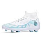 Sport si Outdoor - Echipament Sportiv - Incaltaminte sport - Pantofi sport - Ghete de fotbal MBrands, 8.2 cu glezna, crampoane, culoarea alb 35 - Infinity.ro