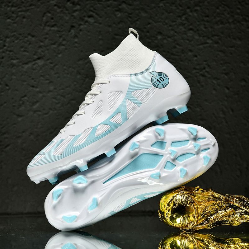 Sport si Outdoor - Echipament Sportiv - Incaltaminte sport - Pantofi sport - Ghete de fotbal MBrands, 8.2 cu glezna, crampoane, culoarea alb 35 - Infinity.ro