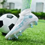 Sport si Outdoor - Echipament Sportiv - Incaltaminte sport - Pantofi sport - Ghete de fotbal MBrands, 8.2 cu glezna, crampoane, culoarea alb 35 - Infinity.ro