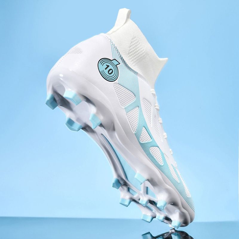 Sport si Outdoor - Echipament Sportiv - Incaltaminte sport - Pantofi sport - Ghete de fotbal MBrands, 8.2 cu glezna, crampoane, culoarea alb 35 - Infinity.ro