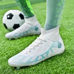 Sport si Outdoor - Echipament Sportiv - Incaltaminte sport - Pantofi sport - Ghete de fotbal MBrands, 8.2 cu glezna, crampoane, culoarea alb 39 - Infinity.ro