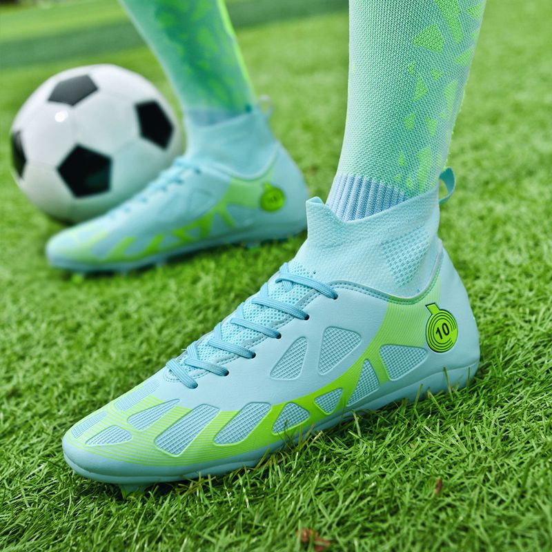 Sport si Outdoor - Echipament Sportiv - Incaltaminte sport - Pantofi sport - Ghete de fotbal MBrands, 8.2 cu glezna, crampoane, culoarea verde 44 - Infinity.ro