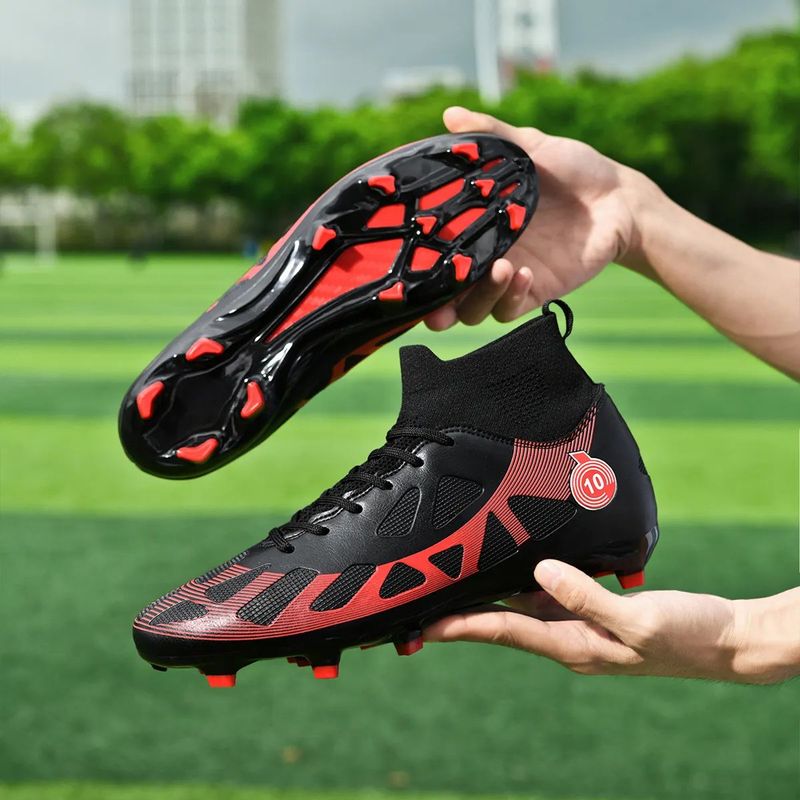 Sport si Outdoor - Echipament Sportiv - Incaltaminte sport - Pantofi sport - Ghete de fotbal MBrands, 8.2 cu glezna, crampoane, culoare negru 40 - Infinity.ro