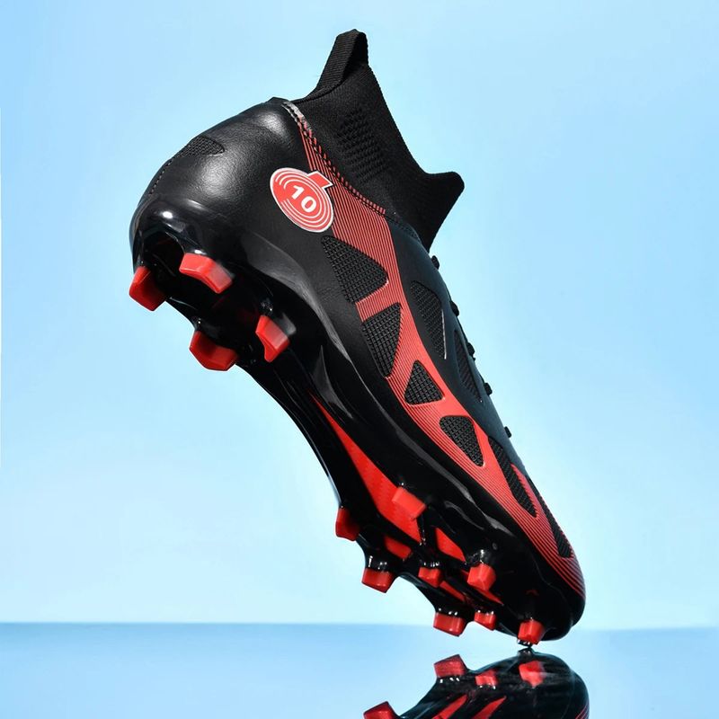 Sport si Outdoor - Echipament Sportiv - Incaltaminte sport - Pantofi sport - Ghete de fotbal MBrands, 8.2 cu glezna, crampoane, culoare negru 40 - Infinity.ro