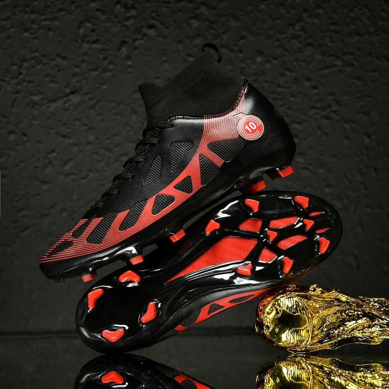 Sport si Outdoor - Echipament Sportiv - Incaltaminte sport - Pantofi sport - Ghete de fotbal MBrands, 8.2 cu glezna, crampoane, culoare negru 40 - Infinity.ro