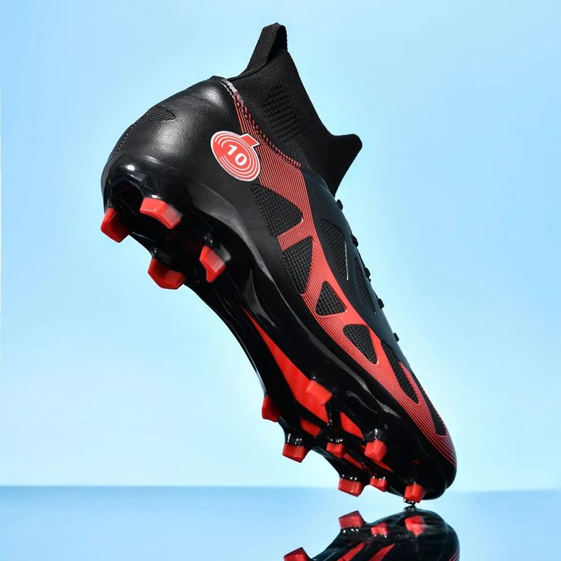 Sport si Outdoor - Echipament Sportiv - Incaltaminte sport - Pantofi sport - Ghete de fotbal MBrands, 8.2 cu glezna, crampoane, culoare negru 40 - Infinity.ro