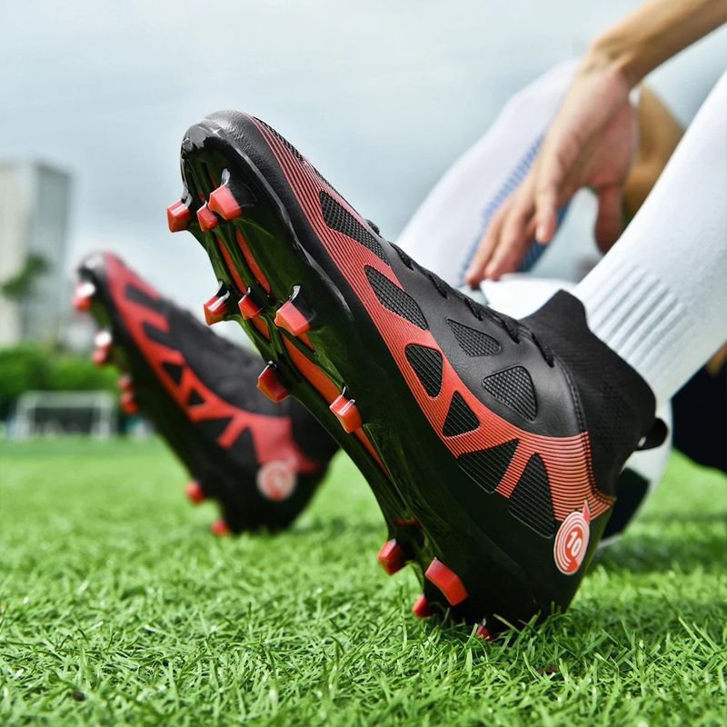 Sport si Outdoor - Echipament Sportiv - Incaltaminte sport - Pantofi sport - Ghete de fotbal MBrands, 8.2 cu glezna, crampoane, culoare negru 40 - Infinity.ro