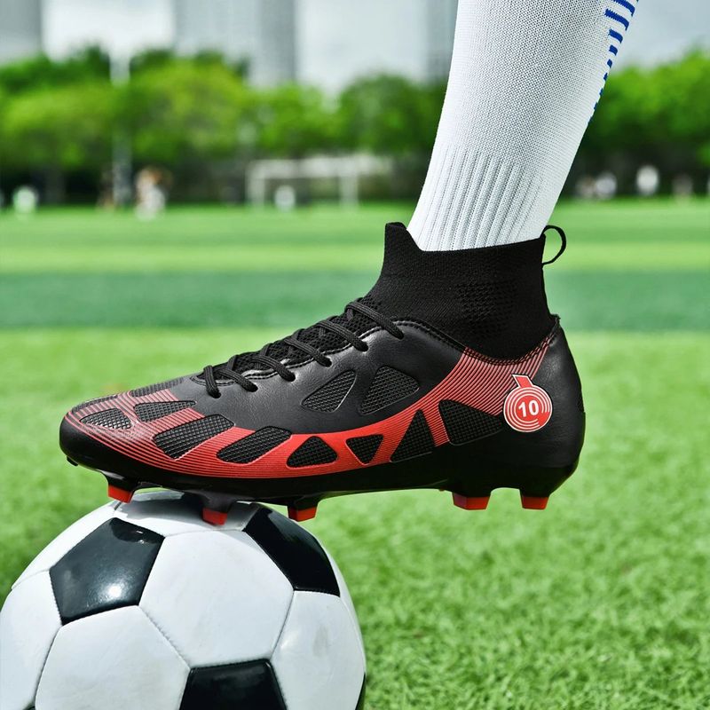 Sport si Outdoor - Echipament Sportiv - Incaltaminte sport - Pantofi sport - Ghete de fotbal MBrands, 8.2 cu glezna, crampoane, culoare negru 40 - Infinity.ro