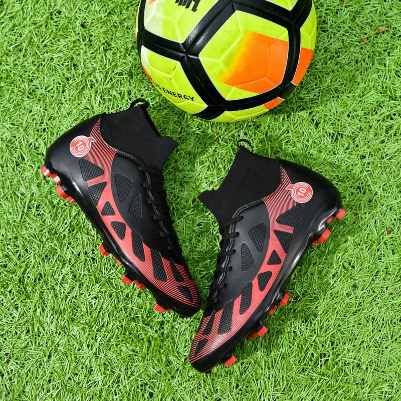 Sport si Outdoor - Echipament Sportiv - Incaltaminte sport - Pantofi sport - Ghete de fotbal MBrands, 8.2 cu glezna, crampoane, culoare negru 40 - Infinity.ro