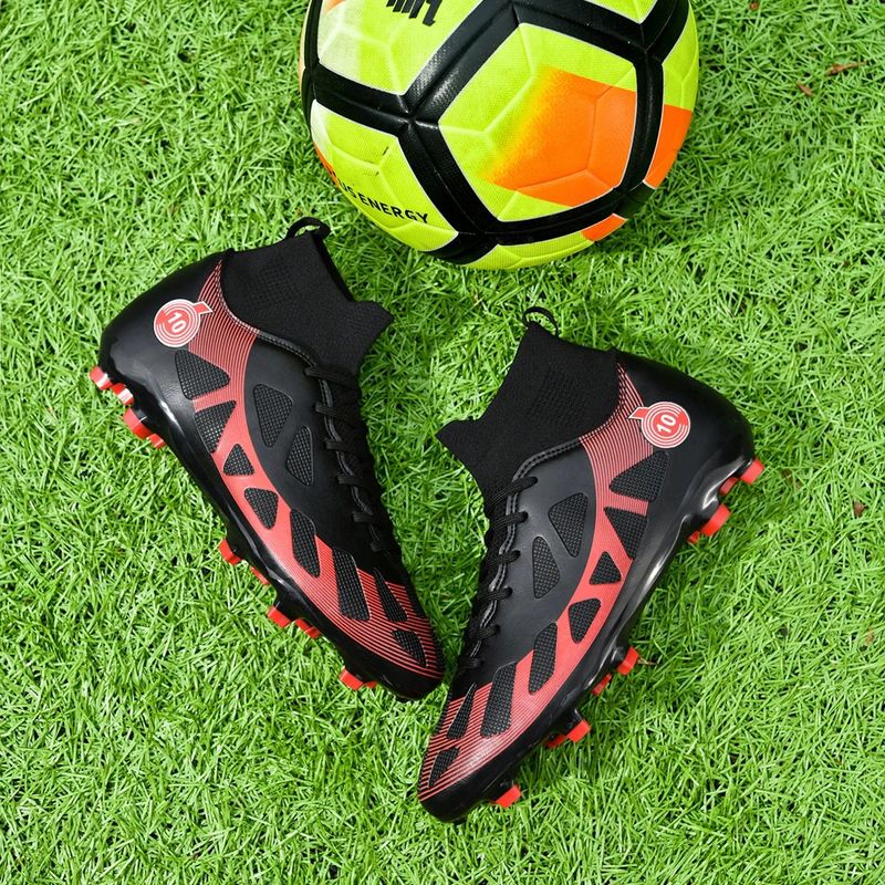 Sport si Outdoor - Echipament Sportiv - Incaltaminte sport - Pantofi sport - Ghete de fotbal MBrands, 8.2 cu glezna, crampoane, culoare negru 40 - Infinity.ro