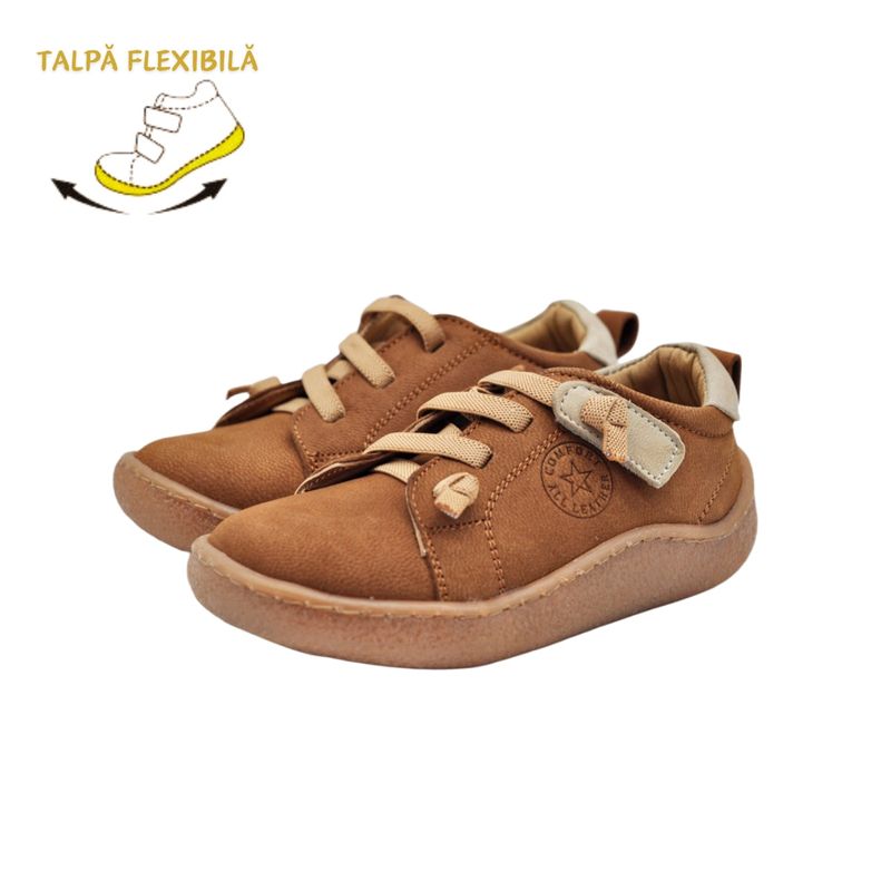 Fashion, accesorii si bijuterii - Copii - Incaltaminte copii - Pantofi copii - Pantofi baieti, Vuudy, piele naturala, comozi, maro, CMP504 - 22, Maro - Infinity.ro