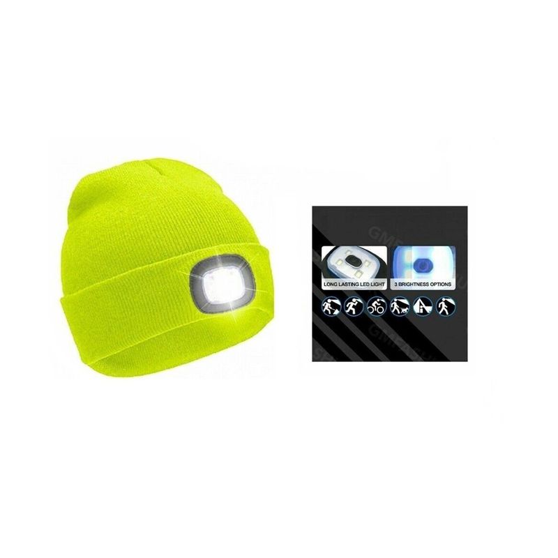 Fashion, accesorii si bijuterii - Barbati - Accesorii barbati - Caciuli si sepci barbati - Caciula unisex cu LED reincarcabil, galben, marime universala, Vivo BB-HL168 - Infinity.ro