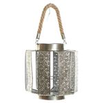 Casa si Gradina - Decoratiuni - Aromaterapie si lumanari - Suporturi lumanari - Candelabru DKD Home Decor 21 x 21 x 23 cm Argintiu Metal Въже Arab - Infinity.ro