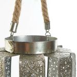 Casa si Gradina - Decoratiuni - Aromaterapie si lumanari - Suporturi lumanari - Candelabru DKD Home Decor 21 x 21 x 23 cm Argintiu Metal Въже Arab - Infinity.ro