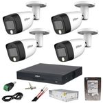 Casa si Gradina - Electrice - Smart Home - Camere de supraveghere - Sistem supraveghere Dahua 4 camere 5MP Dual Light IR 20m WL 20m DVR 4 canale cu accesorii si HDD 1TB incluse - Infinity.ro