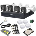 Casa si Gradina - Electrice - Smart Home - Camere de supraveghere - Kit analog Dahua 4 camere analog 5MP IR 20m, lentila 3.6mm, DVR 4 canale 5MP, sursa 12V 10A, UTP CAT5, mufe, HDD 1TB - Infinity.ro