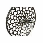 Casa si Gradina - Decoratiuni - Aromaterapie si lumanari - Suporturi lumanari - Suport de Lumanari DKD Home Decor Geam Negru Metal Lemn Maro 20 x 20 x 36 cm - Infinity.ro